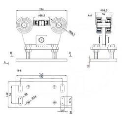 Rollenwagen mit 5 Rollen, kippbar, mit Höhenverstellung